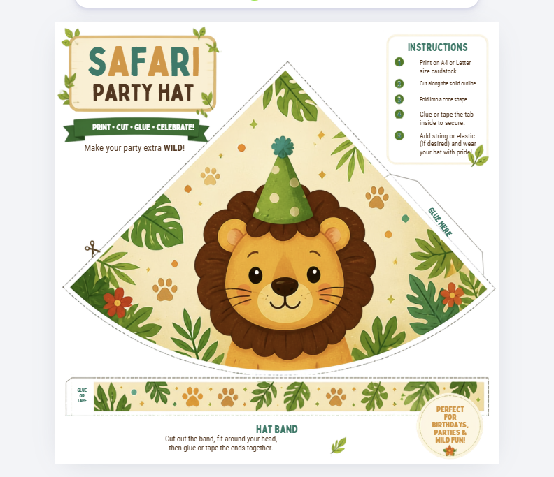 Safari Jungle Birthday Party Printable Bundle (Digital Download)