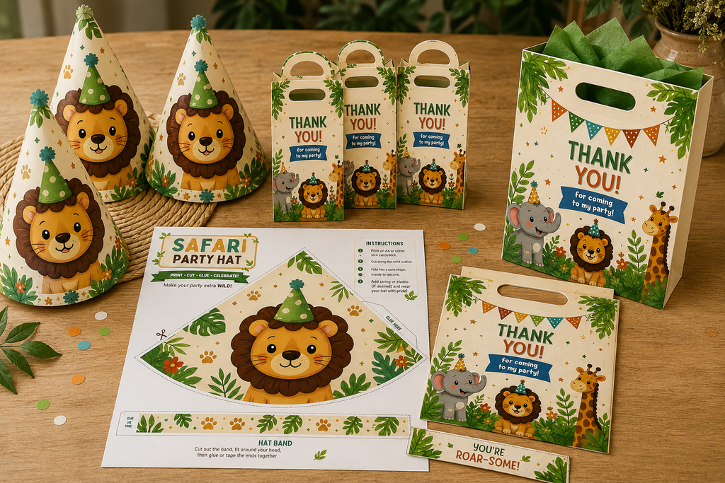 Safari Jungle Birthday Party Printable Bundle (Digital Download)