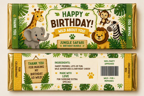 Safari Jungle Birthday Party Printable Bundle (Digital Download)